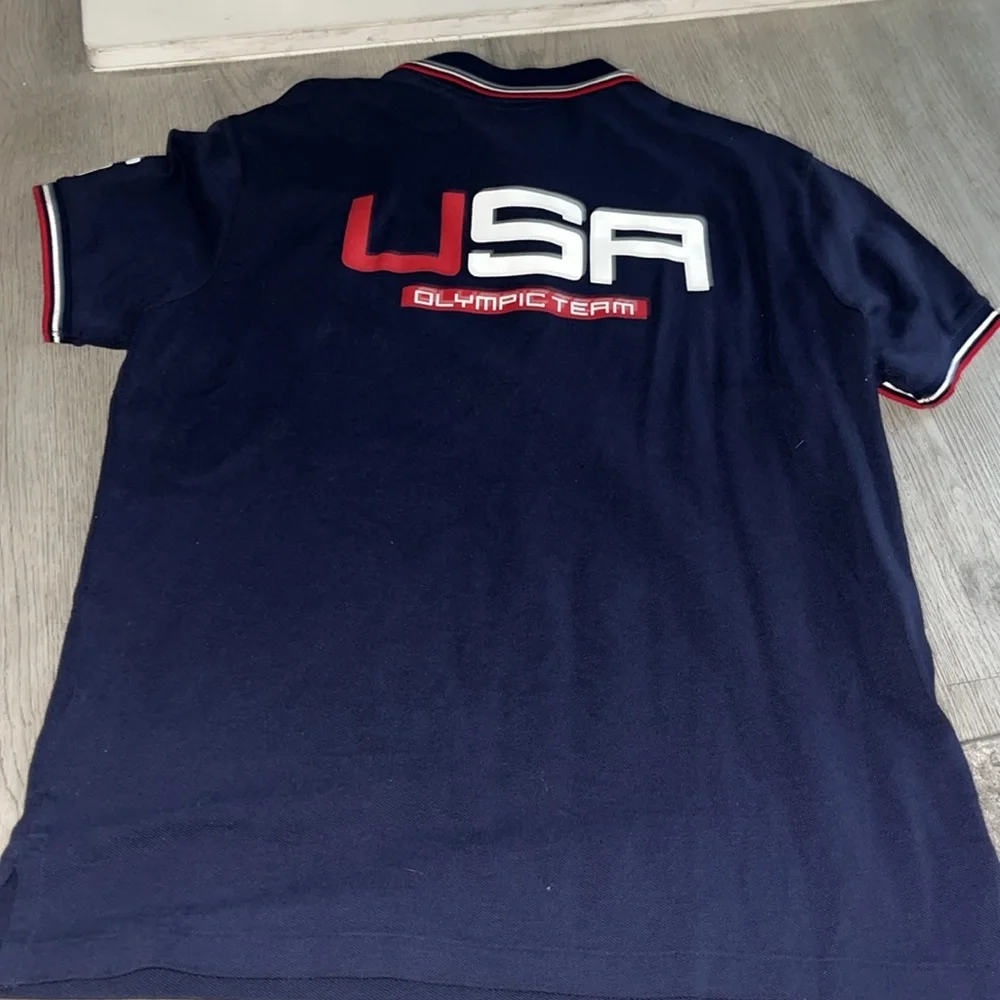 Ralph Lauren Mens L Spell Out Athlete Issued 2016 Olympics Collared Polo Shirt